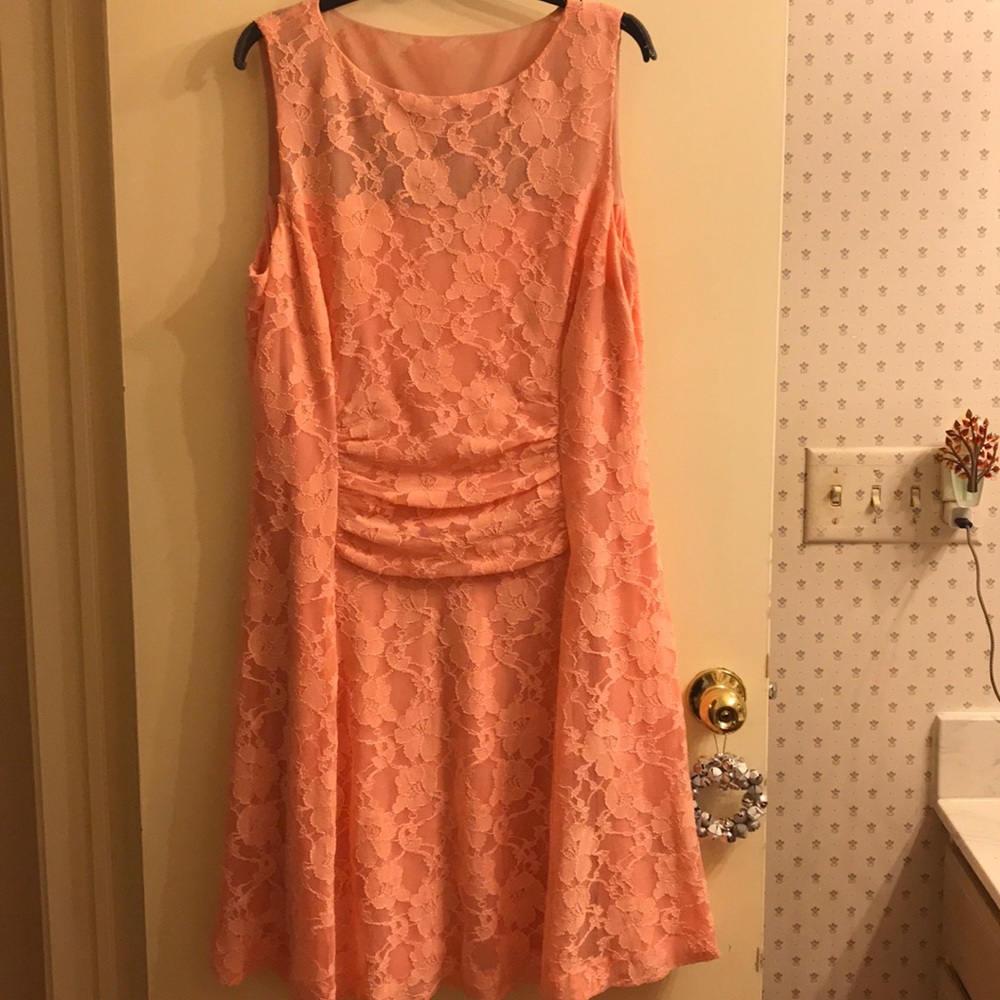 Misses Lace Peach (Salmon) dress